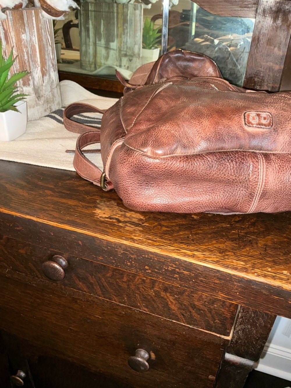 Bed Stu Leather Tommie Backpack Teak Rustic MSRP $345 - Picture 8 of 11